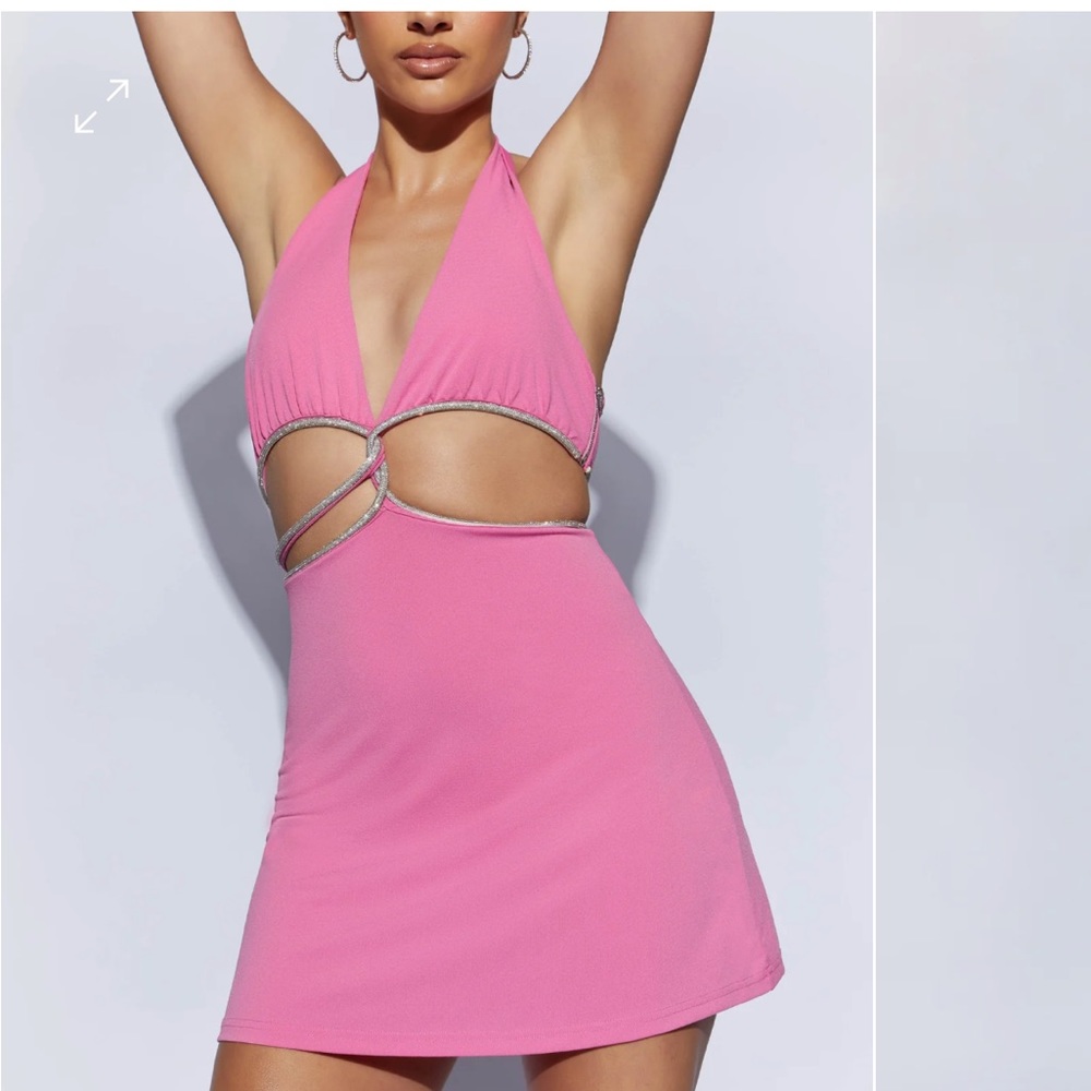 Nicha Halter Mini Dress With Cut Outs